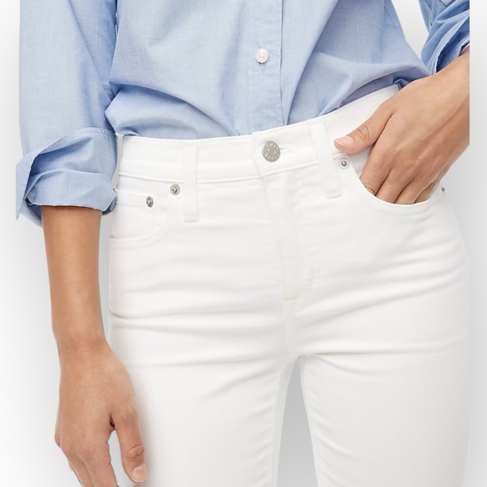 J. Crew Mid-Rise Skinny Jeans in Signature Stretch White Size 29 - Picture 3 of 11